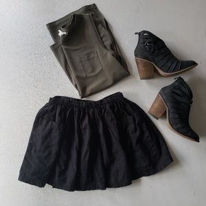 High rise full mini skirt with pockets high waist